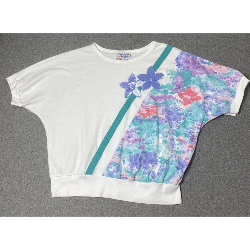 Vintage American Spectator Embroidered Flowers Size M